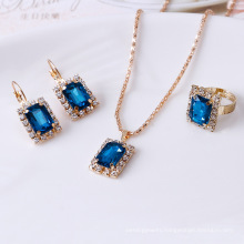Crystal high-grade three-piece suit necklaces earrings ring wedding women fashion jewelry set